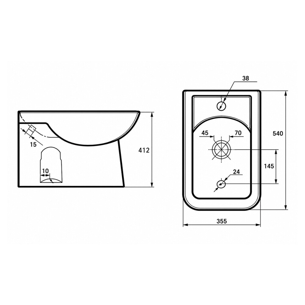 BIDET BALI 1 AGUJERO PARA GRIFERÍA MONOCOMANDO Bidet Bali 1 Agujero Para Grifería Monocomando