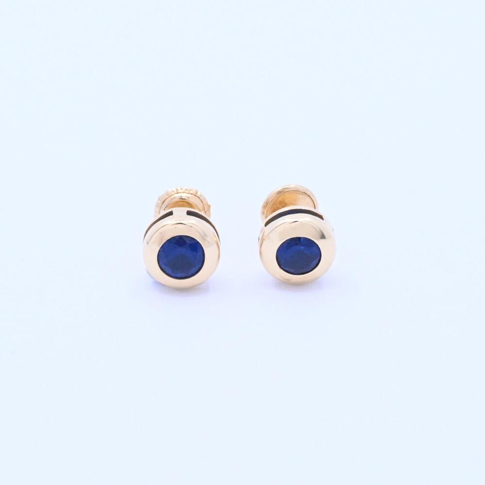 Caravanas oro 18k y zafiros engarce inglés. Caravanas oro 18k y zafiros engarce inglés.
