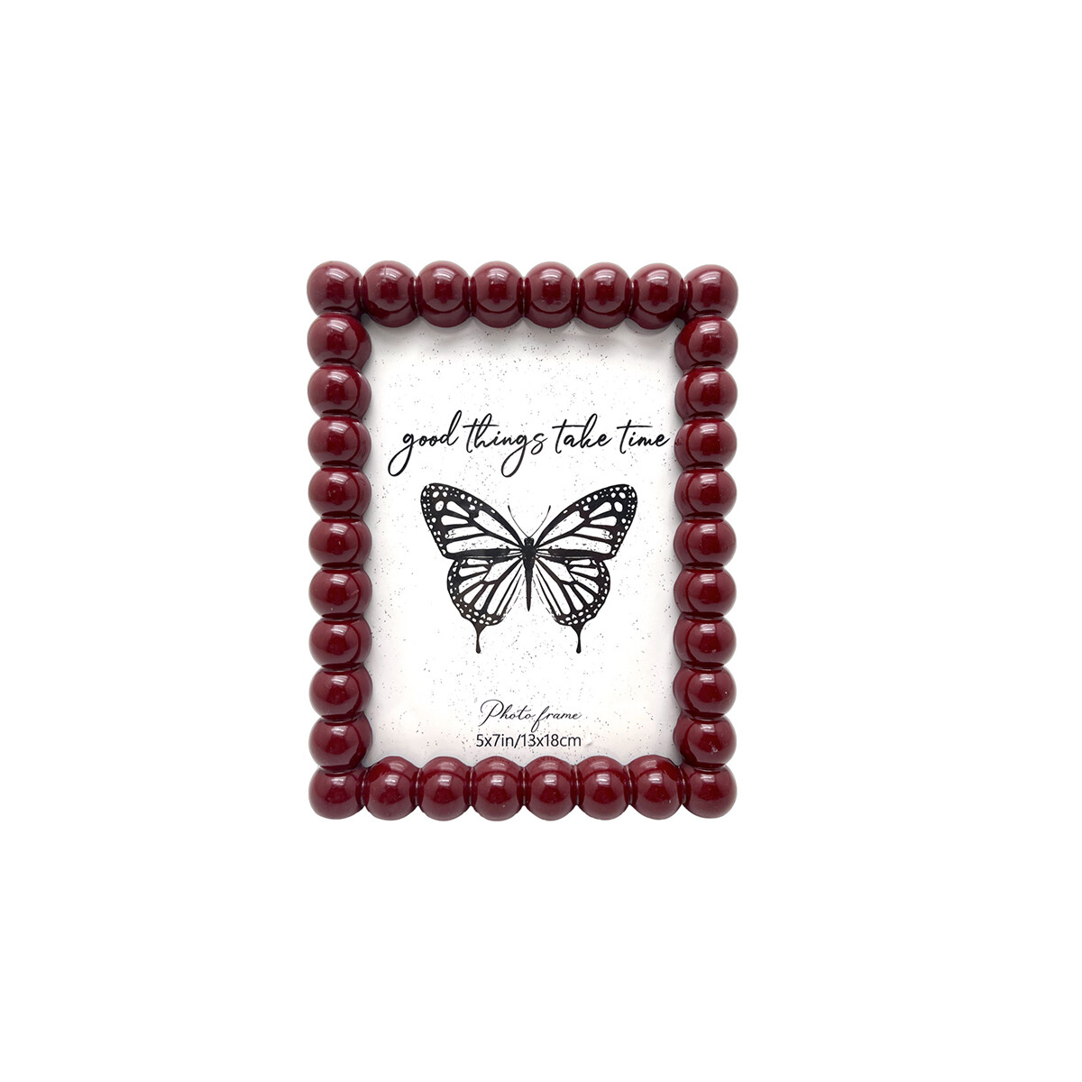 Portarretrato con marco bolitas - 13x18cm - Rojo 