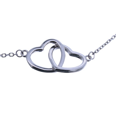 Cadena y dije de Plata 925 rodinada, CORAZONES Cadena y dije de Plata 925 rodinada, CORAZONES