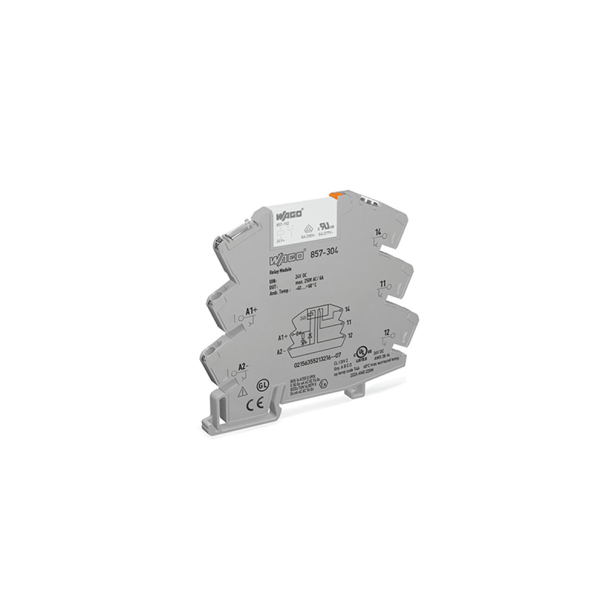 Borne relé de 24Vdc p/riel 2,5mm² gris - WG2200 