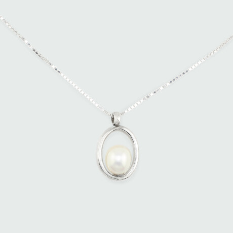 Colgante con cadena Magnolia de plata 925 y perla Colgante con cadena Magnolia de plata 925 y perla