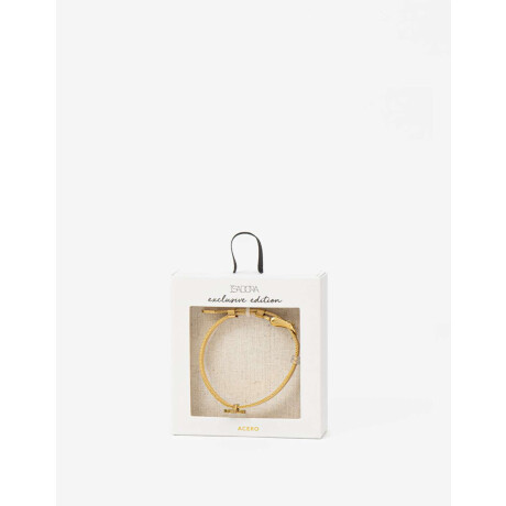 Pulsera Flexible De Acero Hebilla Dorado
