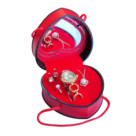 Set de reloj para dama Corazón con accesorios