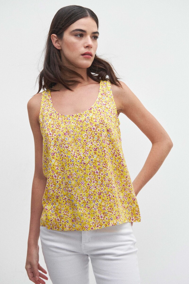 Musculosa estampa liberty amarillo