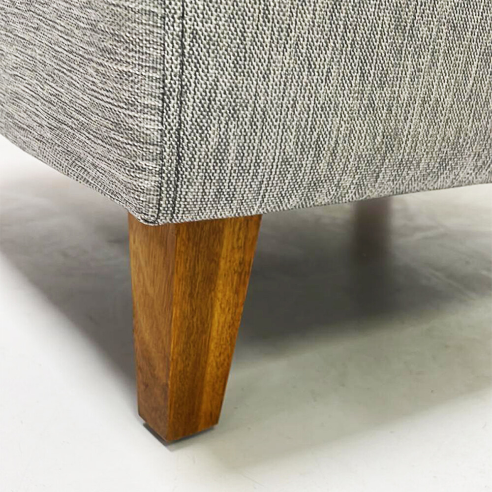 Puff tela y patas de madera Gris