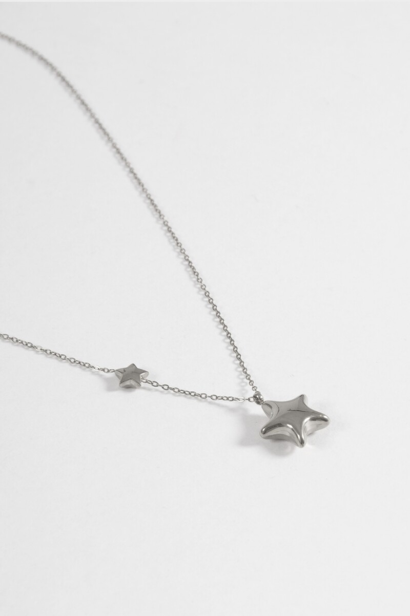 Collar acero star plateado