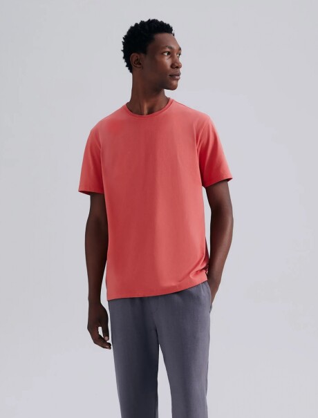 CAMISETA BÁSICA MANGA CORTA ROJO