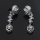 Caravanas antiguas en oro 18k blanco y brillantes Caravanas antiguas en oro 18k blanco y brillantes