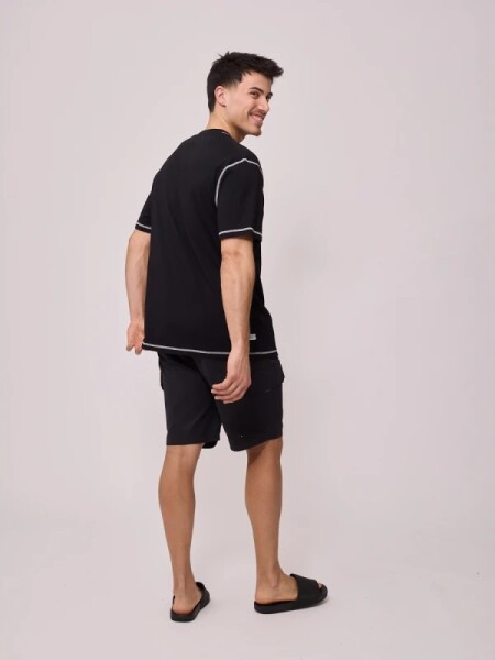 T-SHIRT RUSTY HERITY NEGRO