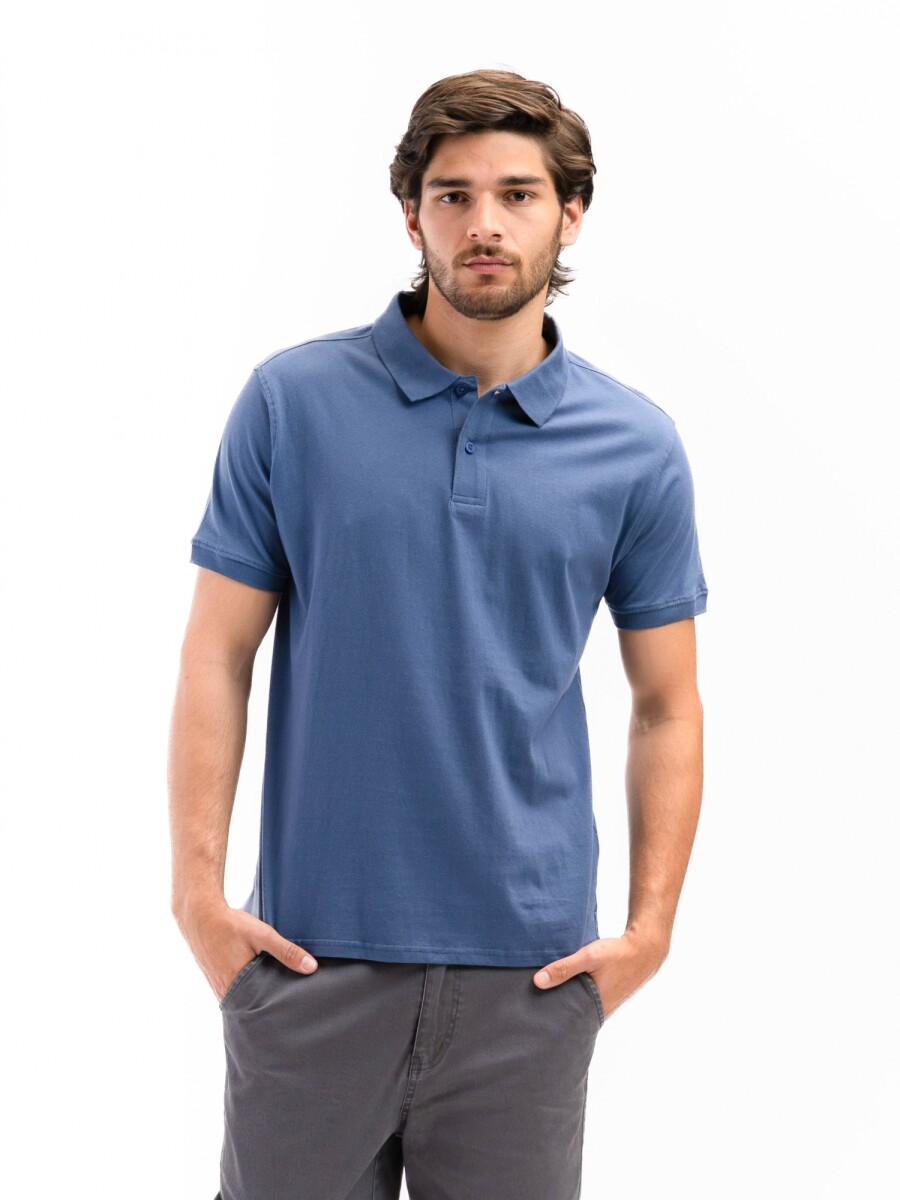 Remera Algodón Polo Jersey - Indigo 
