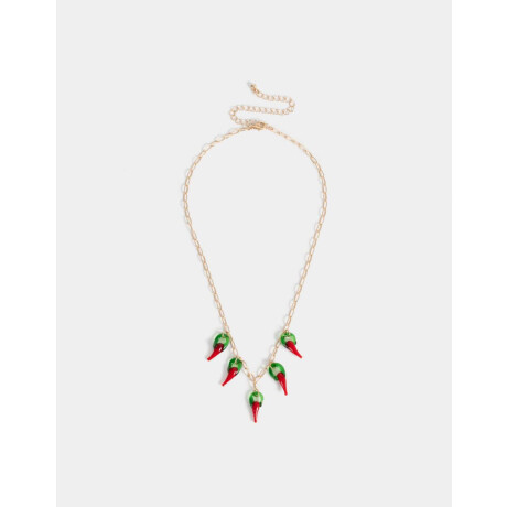 Collar Corto Con Perlas Dorado