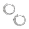 Aros de oro blanco 18k con triple hilera de circonias Aros de oro blanco 18k con triple hilera de circonias