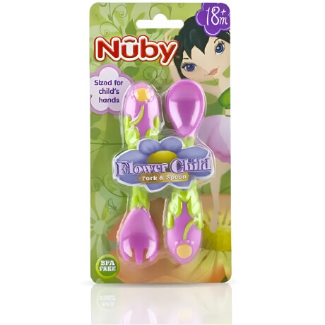 Set Nuby Cuchara y Tenedor Flower Libre Bpa 001