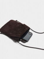 Bolsa Para Móvil Con Detalles De Piel marron
