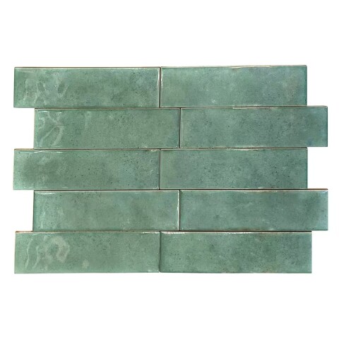 Cerámica para pared Aquarela Esmeralda 7,5x25 cm Brillante Cerámica Para Pared Aquarela Esmeralda 7,5x25 Cm Brillante