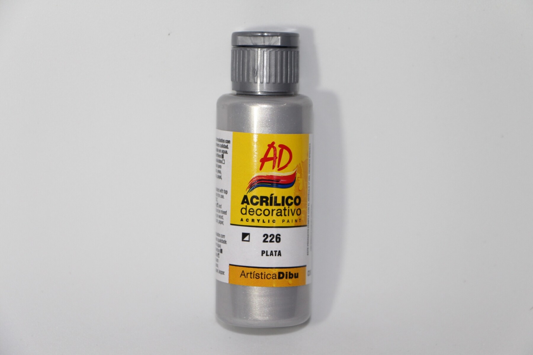 PINTURA ACRILICA ARTISTICA DIBU 60 ML. DIFERENTES COLORES - COLOR PLATA 226 