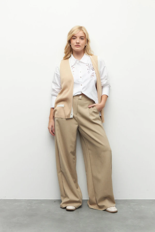 PANTALÓN GAITE Beige Melange