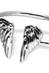 PULSERA RÍGIDA ALEACIÓN DE METALES BAÑADO EN PLATA CON DETALLE DE ALAS EN LOS EXTREMOS Pulsera
