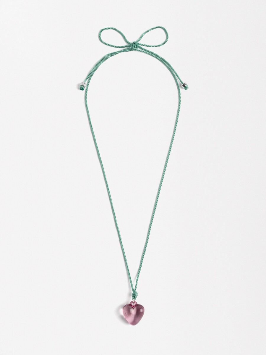 Collar Cordón Corazón verde