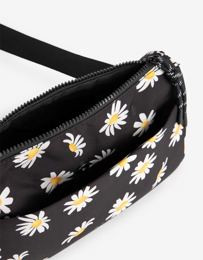 Bandoleras Nylon Bandolera Con Cierre Cremallera Y Asa Regulable - Estampado Flores