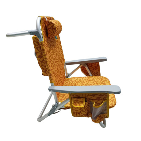 Silla Reposera Reforzada 120kg Plegable Aluminio Naranja
