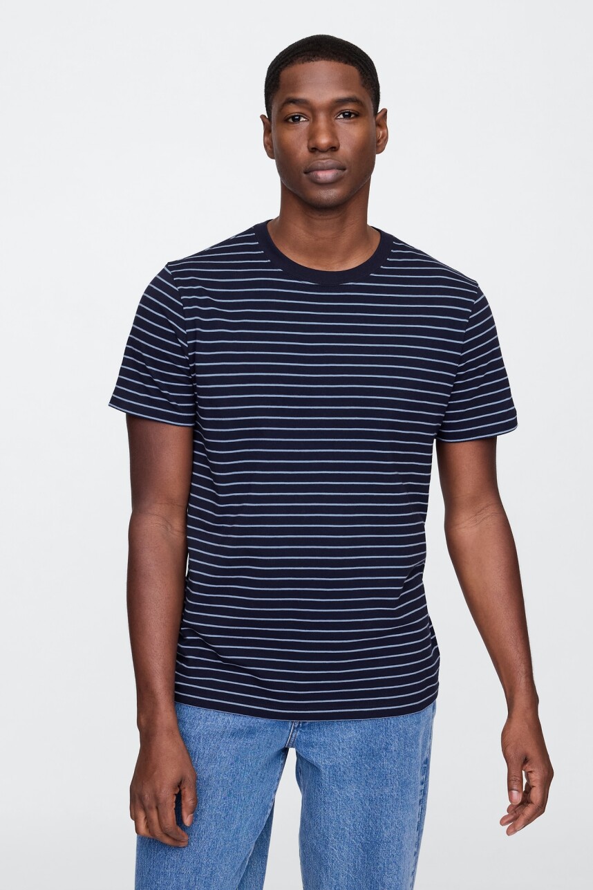 Remera A Rayas Hombre Navy Uniform