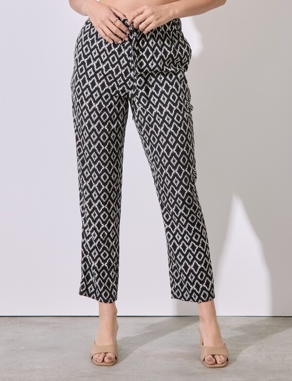 Pantalon Printed NEGRO/BLANCO