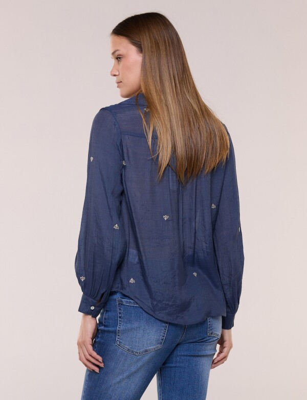 Camisa Boho Bordada AZUL/MULTI