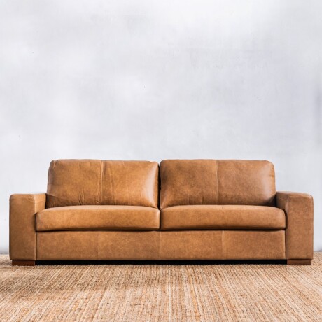 Sillón Cuero Deeni 3 Cuerpos Amendoa U