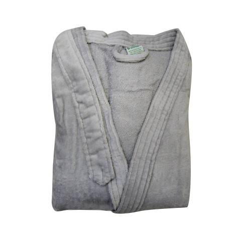 Bata Baño Dohler Velour 100% Algodón Talle P al XXG GRIS CLARO