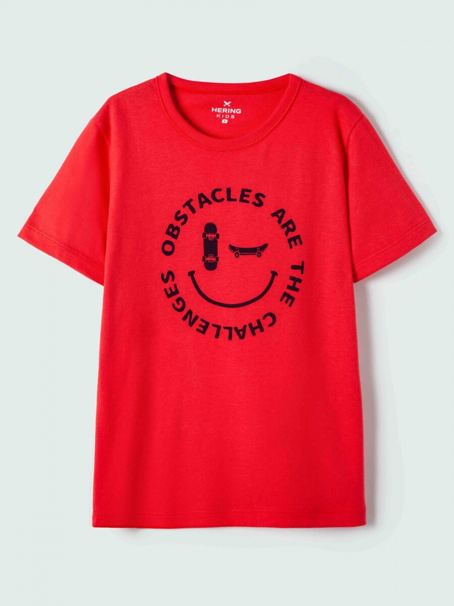 CAMISETA INFANTIL CON ESTAMPA - ROJO 