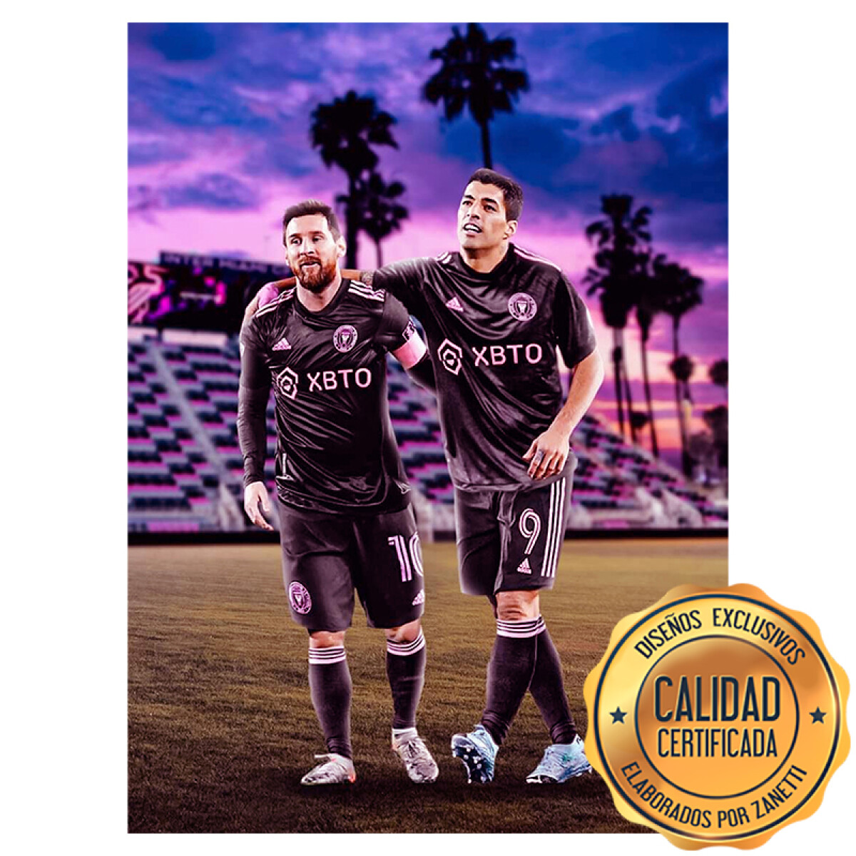 Lámina Inter Miami - Suárez y Messi Rect. 