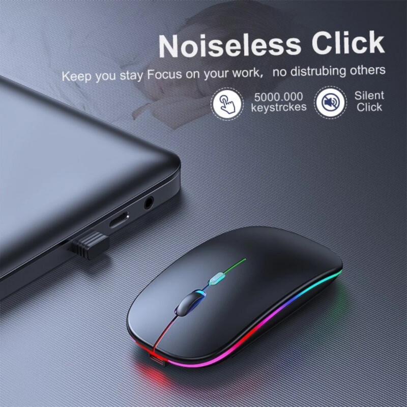 Mouse Inalambrico Ultra Fino Slim Bluetooth Rgb Recargable Mouse Inalambrico Ultra Fino Slim Bluetooth Rgb Recargable