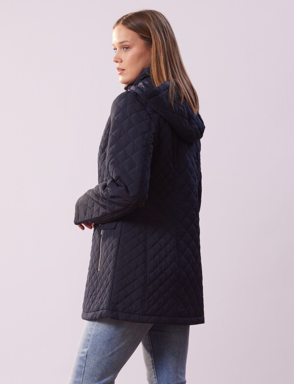 Campera Capitoneada Capucha AZUL