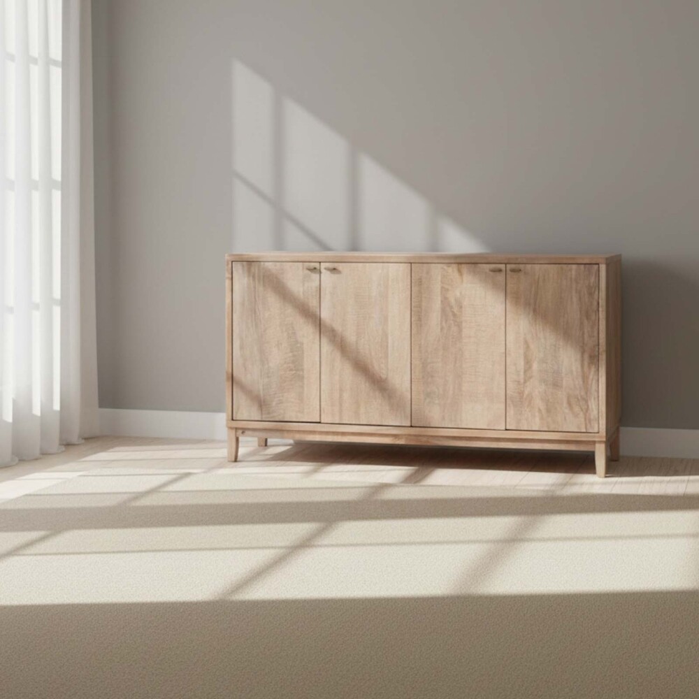 APARADOR 4P MADERA NATURAL-BEIGE MANGO