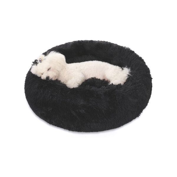 Cucha 80cm Cama Colchon Puff Plush Mascota Antiestress Variante Color Negro