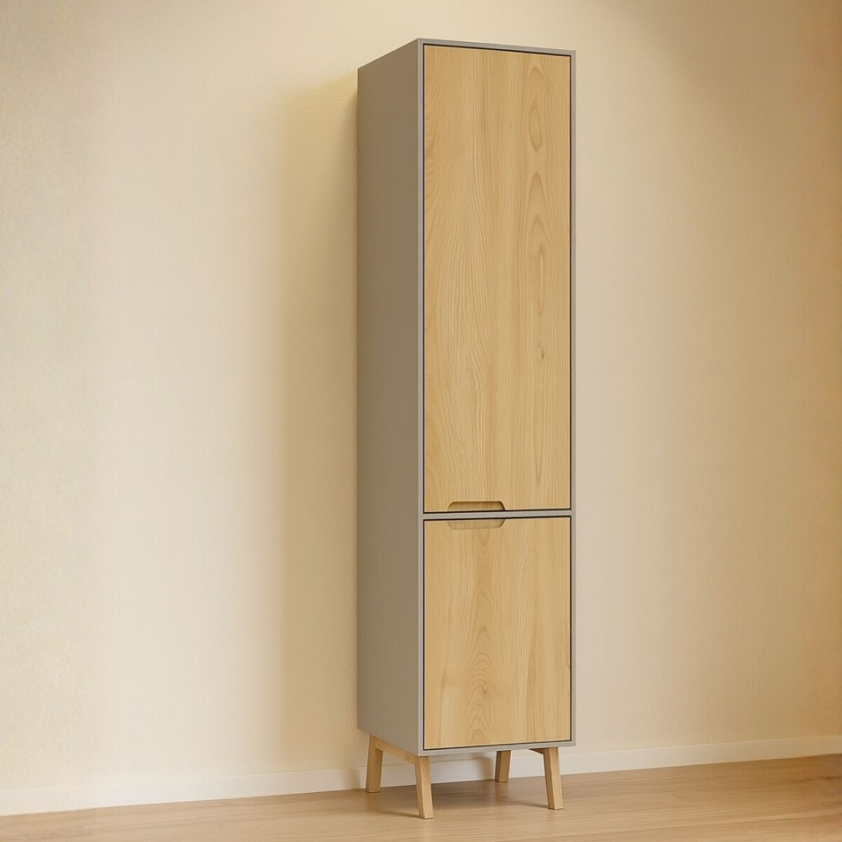 PANELERO - DESPENSERO 2 PUERTAS - LINEA WOOD GRIS 