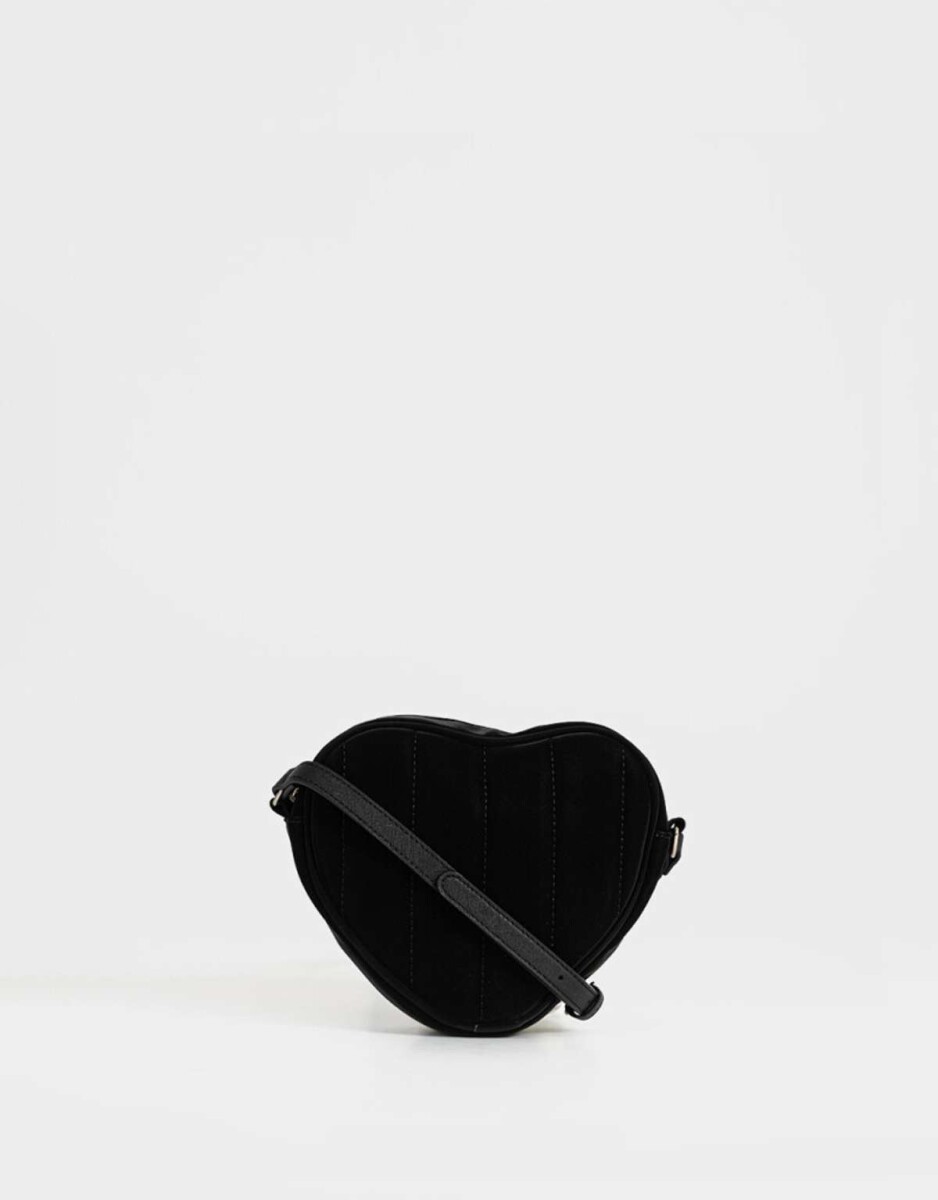 Bandolera Puffy Corazón - Negro 