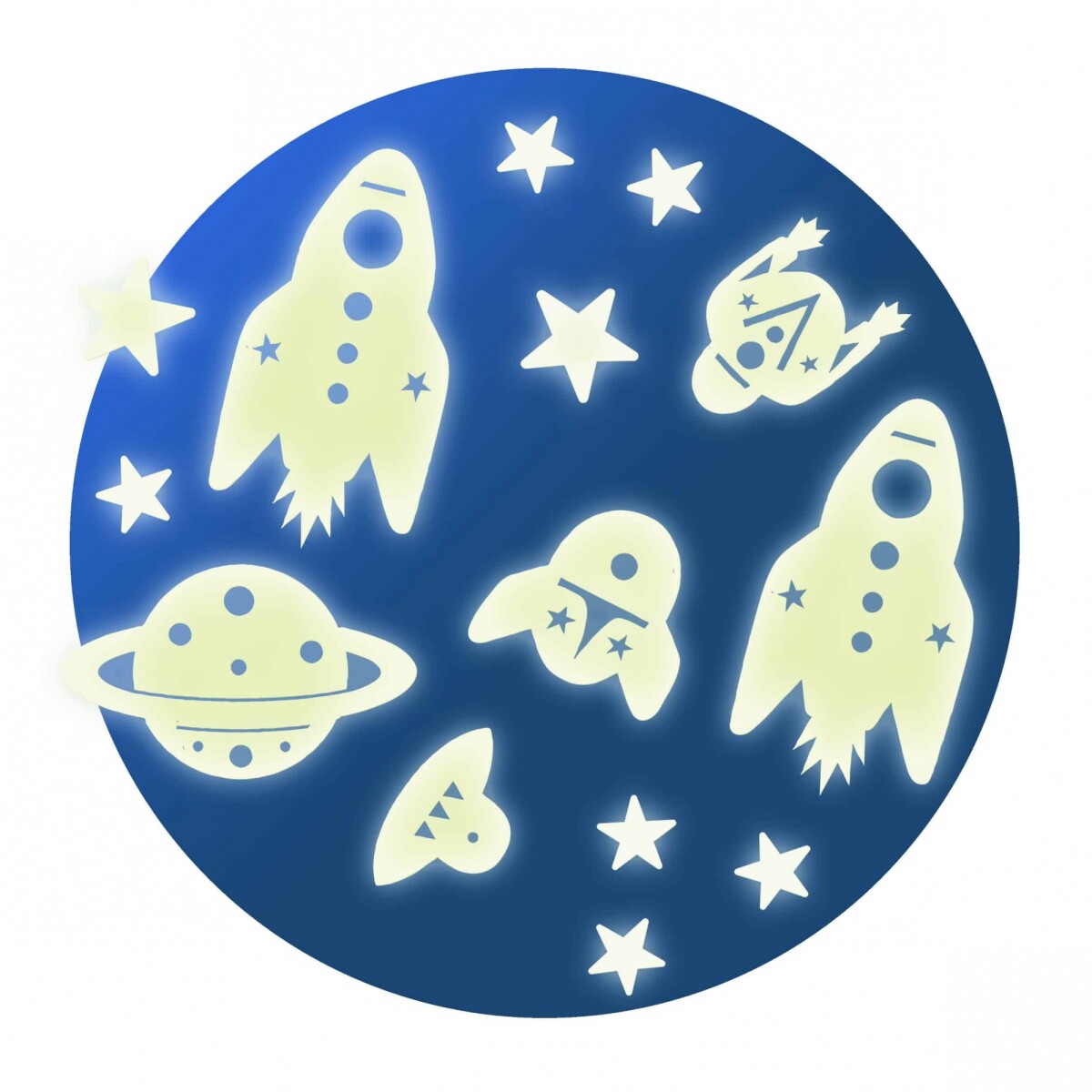 Pack de stickers que brillan en la oscuridad - Planeta 