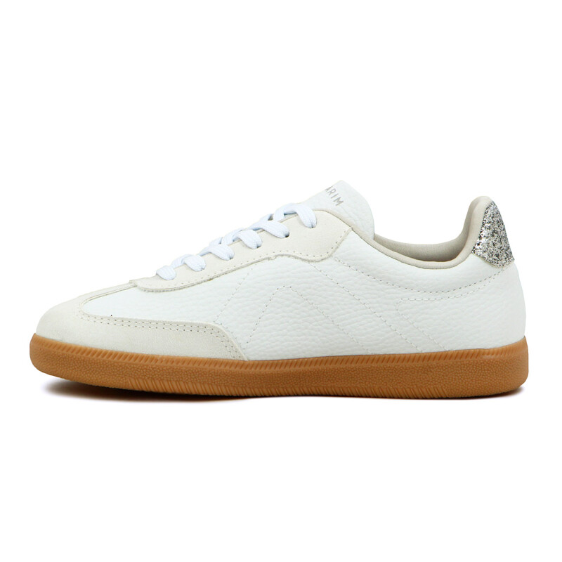 Ramarim Deportivo Con Glitter Suela Baja - Dama Blanco-plata