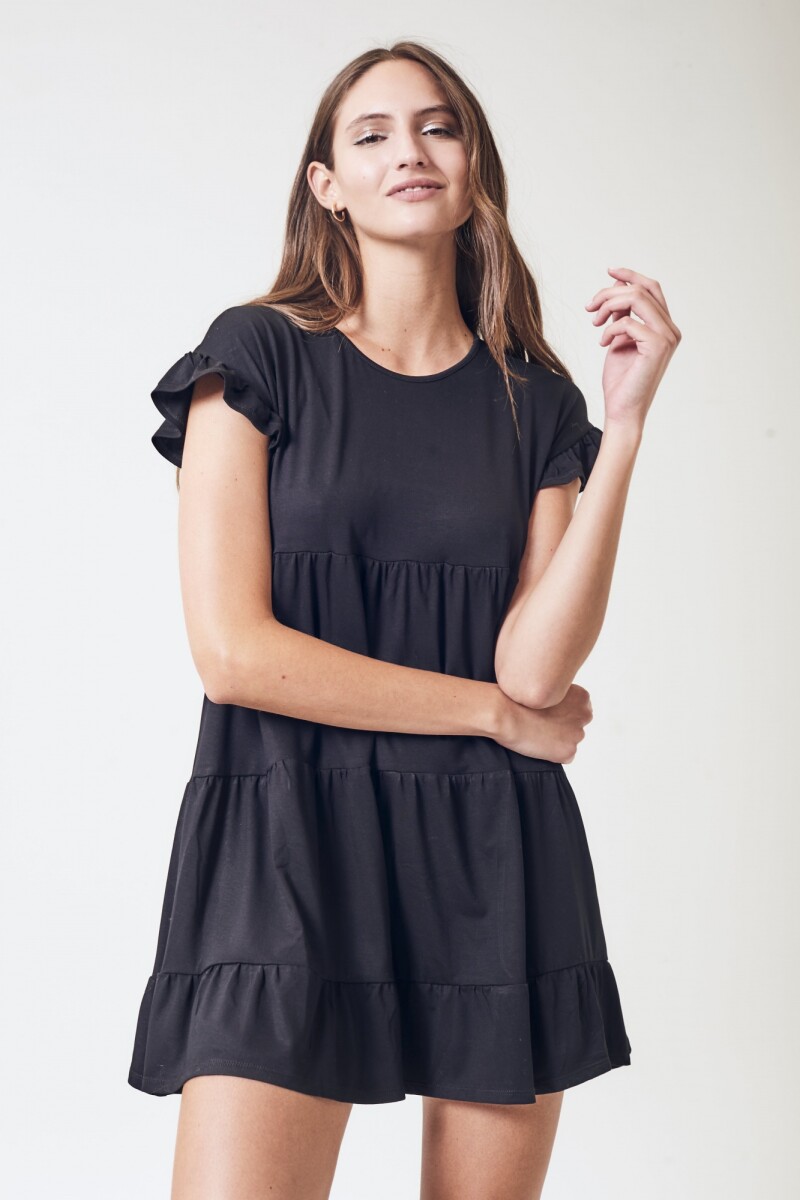 Vestido Volados Negro