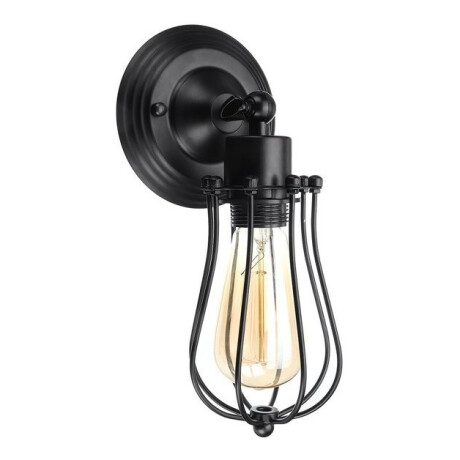 Aplique Lampara Pared Jaula Aplique Vintage Retro Negro