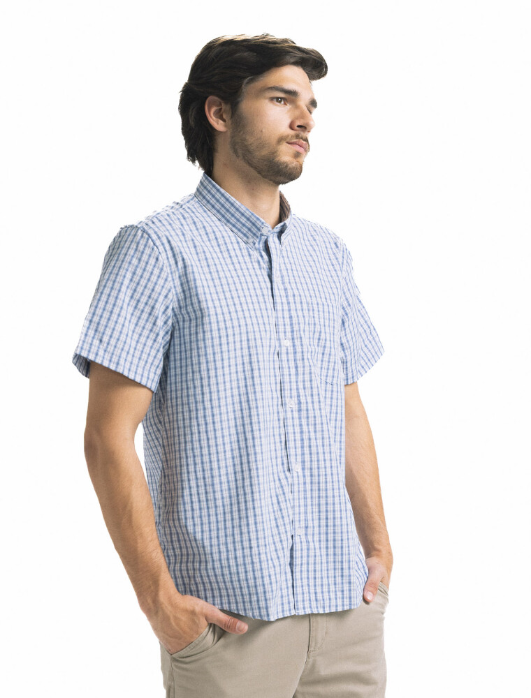 Camisa M/C Cuadros Azul/Fantasia 4
