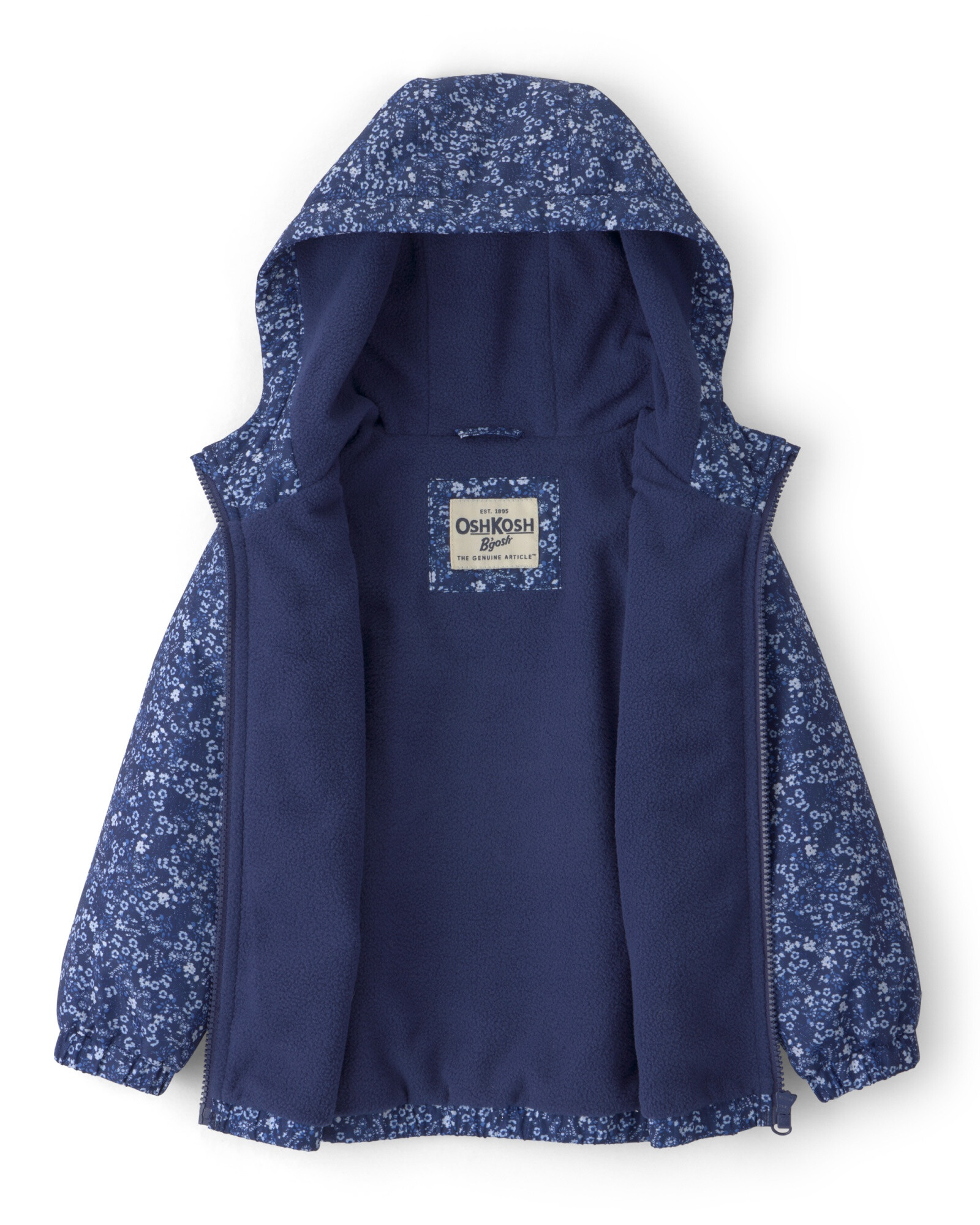 Campera resistente al agua, azul marino, diseño floral Sin color