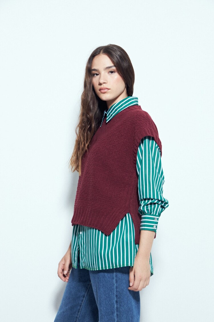 CHALECO ALCALA Bordó Merlot