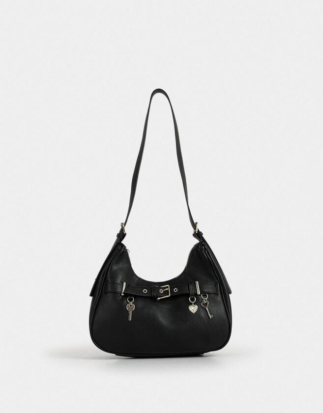 Saca Cartera Saca Con Charms - Negro