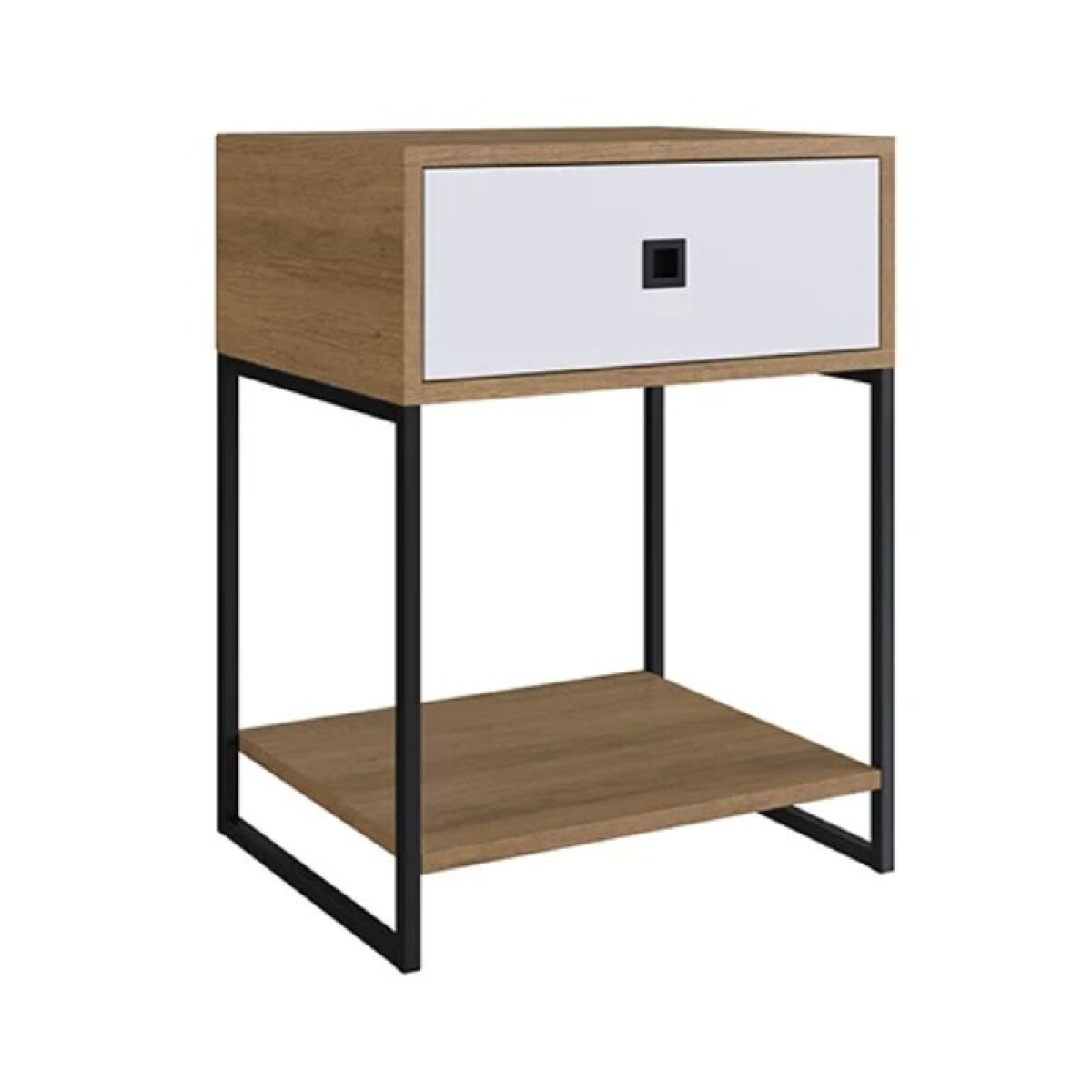 MESA DE LUZ ESTILO INDUSTRIAL - MIEL/BLANCO 