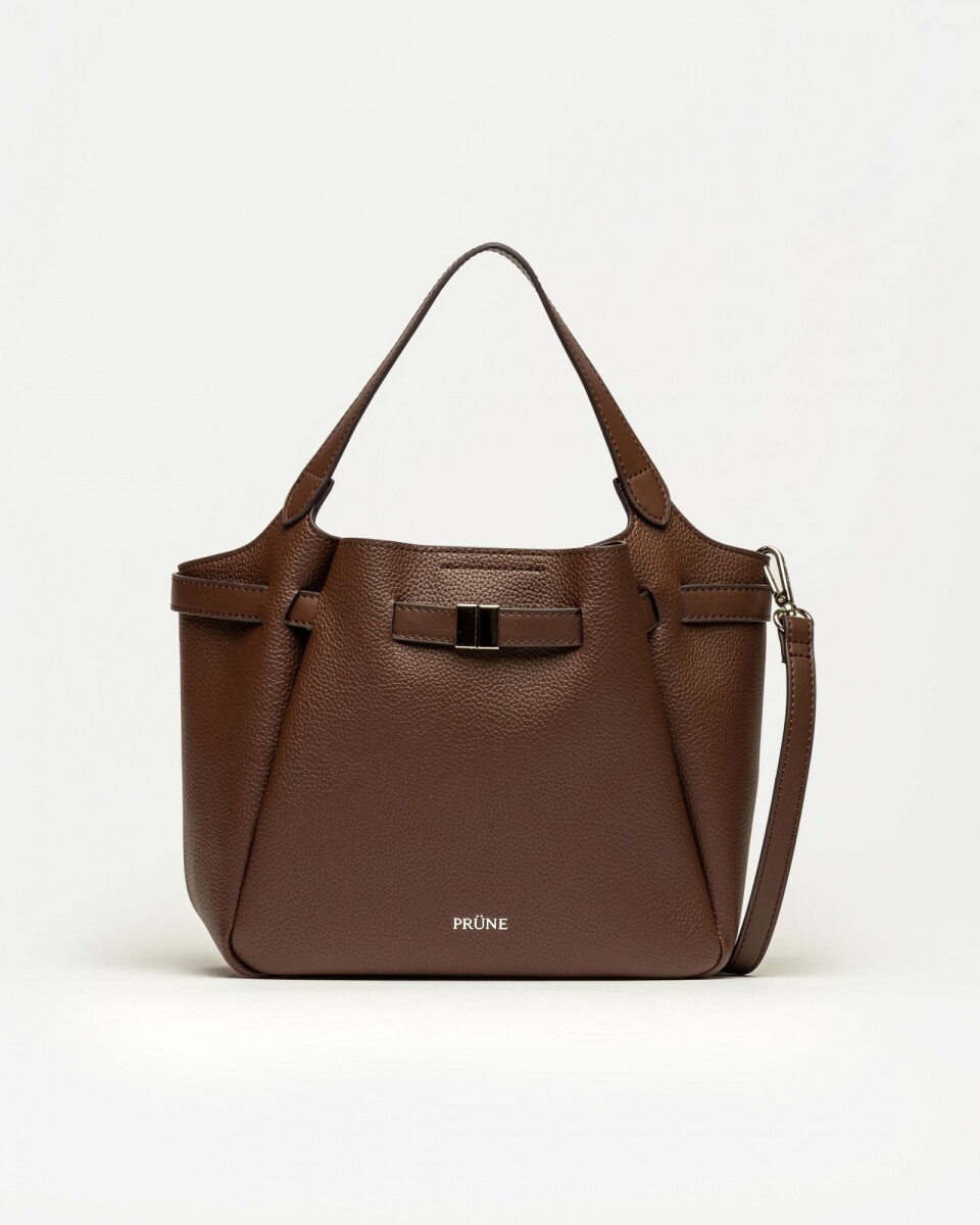 Cartera de mano Marble en efecto cuero graneado - Marron 