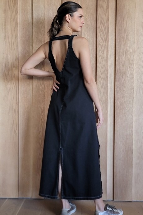 Vestido Laguna Denim Negro Picado